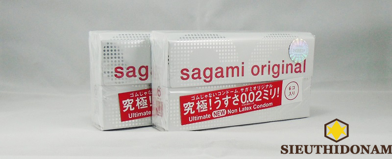 Sagami Original 0.02, bao cao su cao cấp, hộp 6 cái, hãng Sagami nổi tiếng Nhật Bản