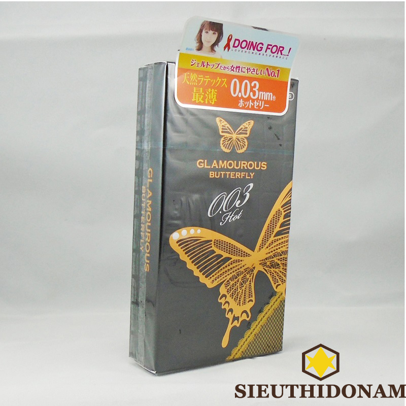 Bao cao su Jex Glamourous Butterfly Hot 0.03, loại cao cấp hãng Jex hàng đầu Nhật Bản, giá rẻ nhất