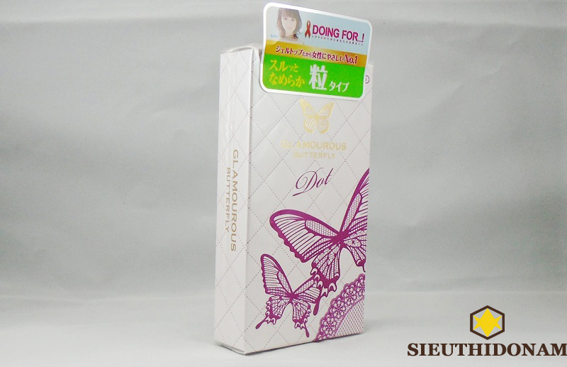 Bao cao su Jex Glamourous Butterfly Dot, cao cấp, chính hãng của Jex nổi tiếng Nhật Bản, được ưa chuộng nhất