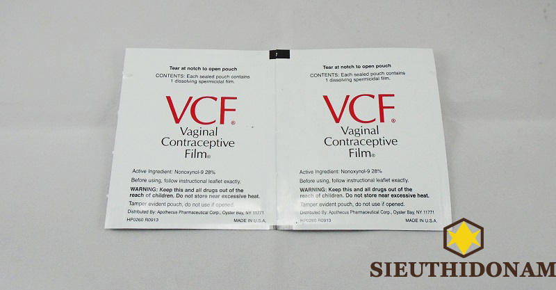 Màng Film tránh thai VCF, bao cao su Nữ, đặt âm đạo, siêu mỏng, mềm, tan nhanh, diệt tinh trùng